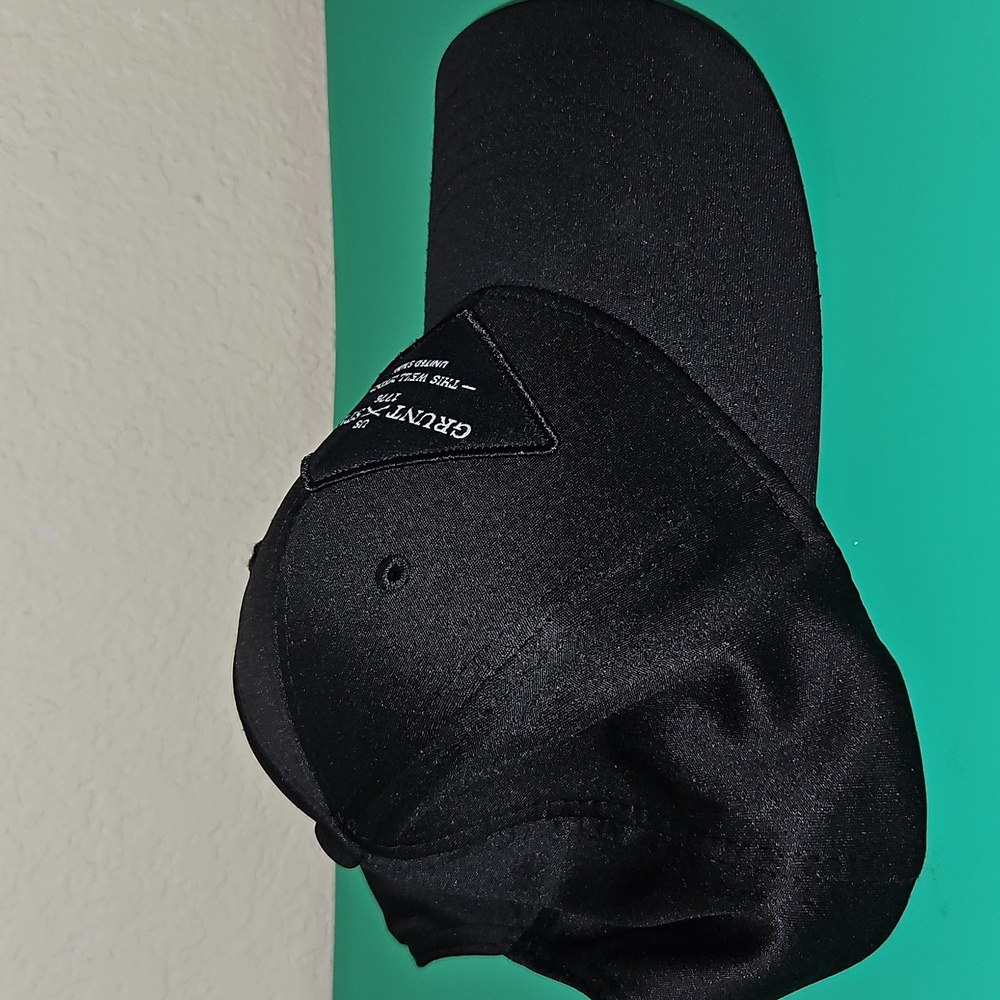 Grunt Style Black Cap with Embroidered Patch 100% Polyester - Picture 6 of 9